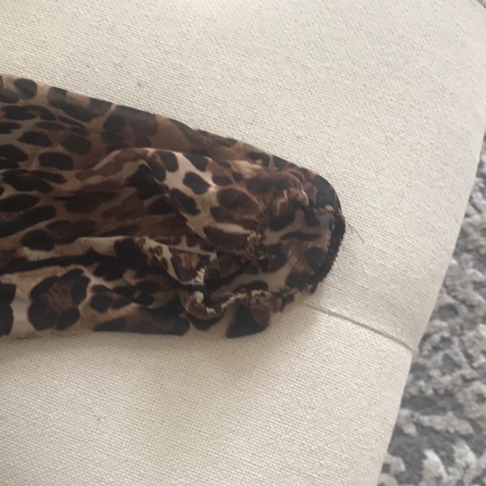 Leopard Print Wrap Bodysuit in Brown and Black - Picture 4 of 7